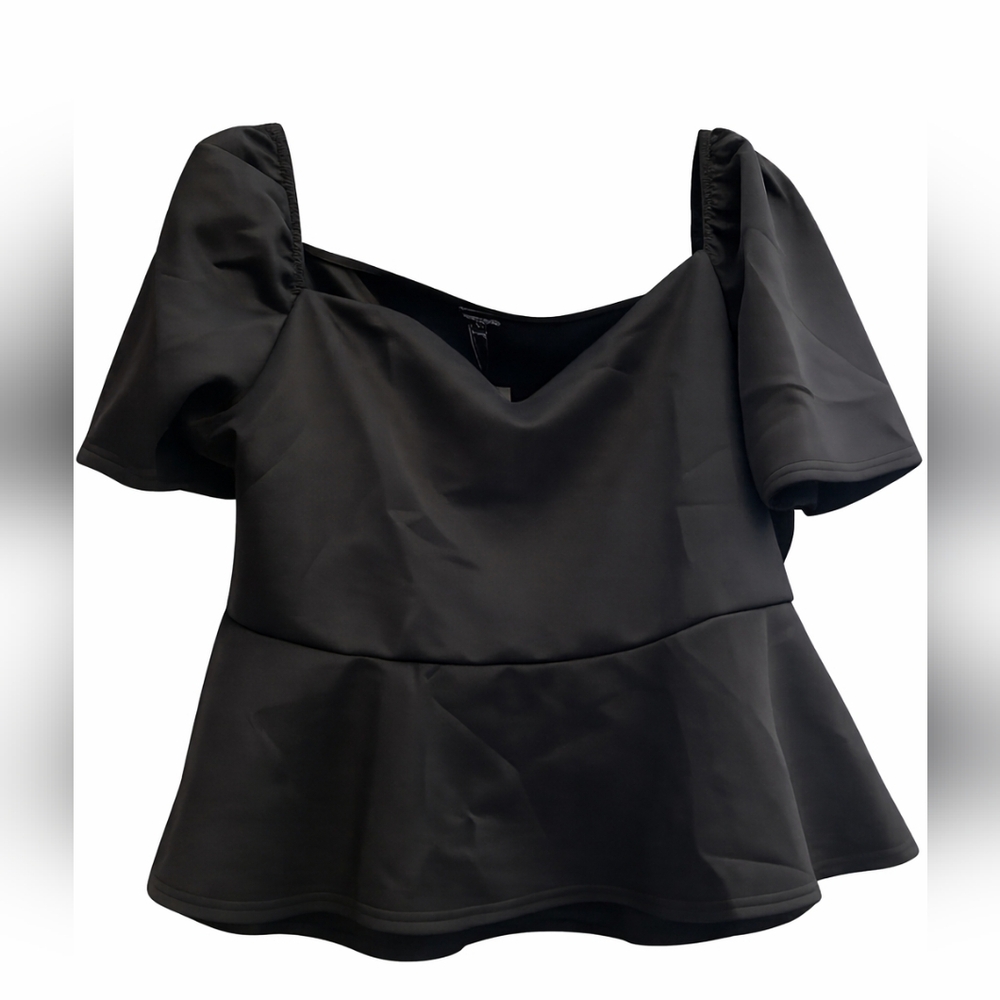 SimplyBe Peplum Scuba Top Size 32